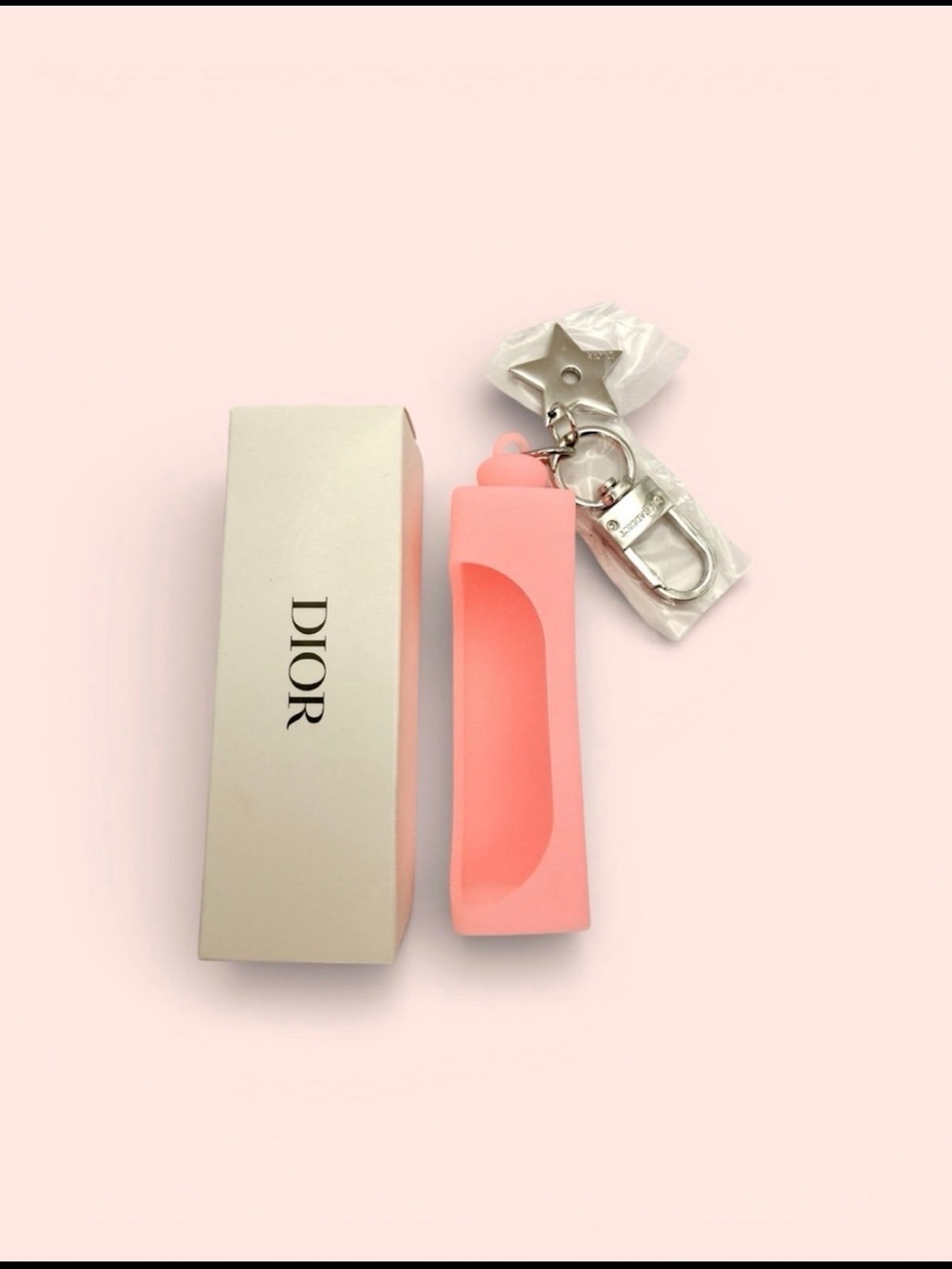 Dior Pink Lip Oil Case Keychain